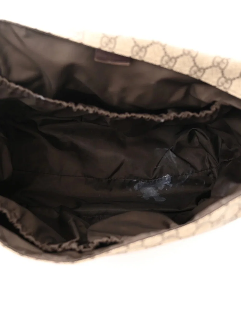Gucci GG Plus Monogram Messenger Diaper Bag Dark Brown